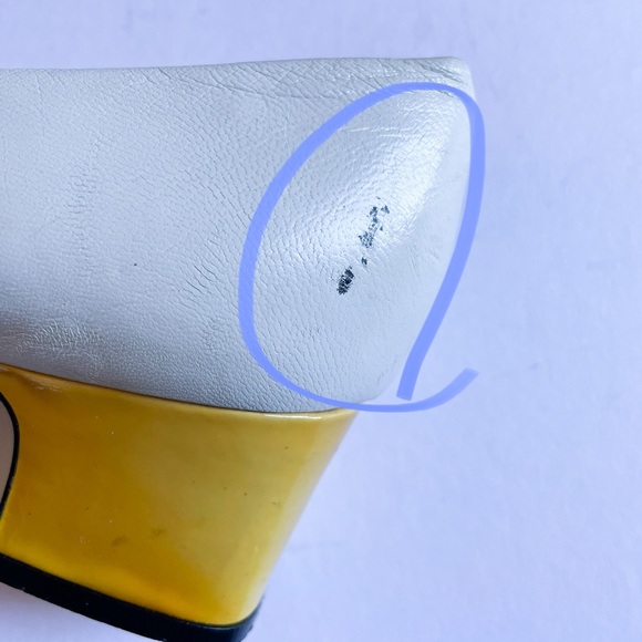 Vintage Etienne Aigner Two Tone Pumps Heels Cream Yellow Size 8.5 Narrow - Picture 9 of 14